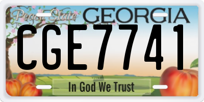 GA license plate CGE7741
