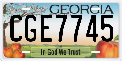 GA license plate CGE7745