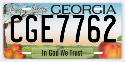 GA license plate CGE7762