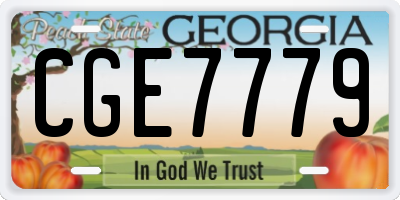 GA license plate CGE7779