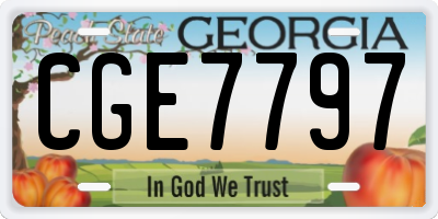 GA license plate CGE7797