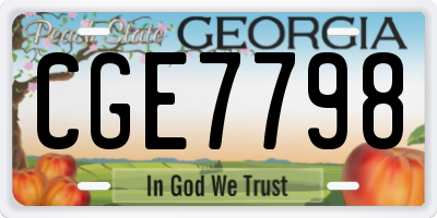 GA license plate CGE7798