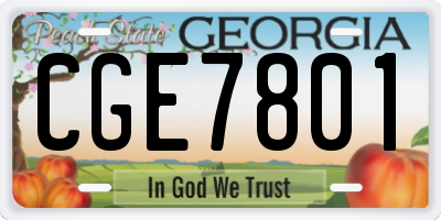 GA license plate CGE7801