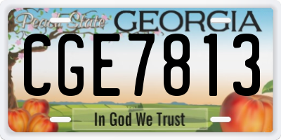 GA license plate CGE7813