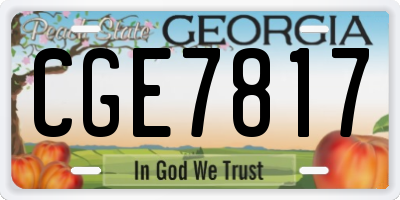 GA license plate CGE7817