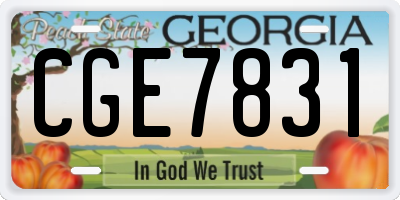 GA license plate CGE7831