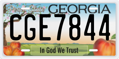 GA license plate CGE7844