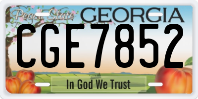 GA license plate CGE7852