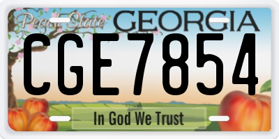 GA license plate CGE7854