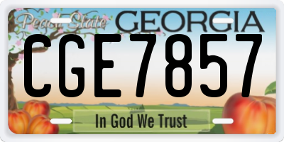 GA license plate CGE7857