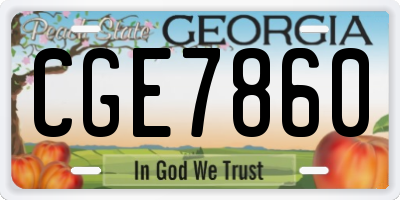 GA license plate CGE7860