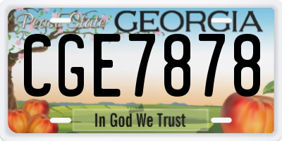 GA license plate CGE7878