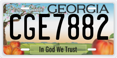 GA license plate CGE7882