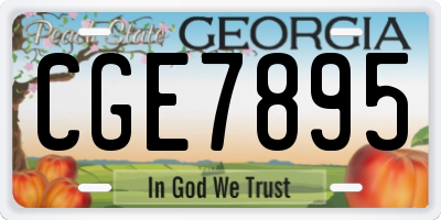 GA license plate CGE7895