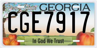 GA license plate CGE7917