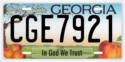 GA license plate CGE7921