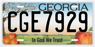 GA license plate CGE7929