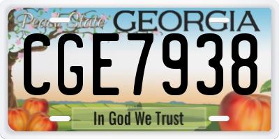 GA license plate CGE7938