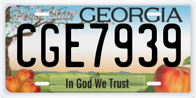GA license plate CGE7939