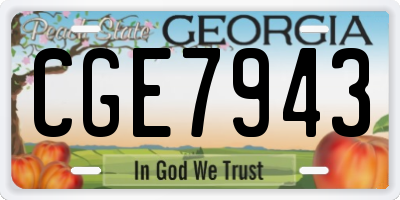 GA license plate CGE7943
