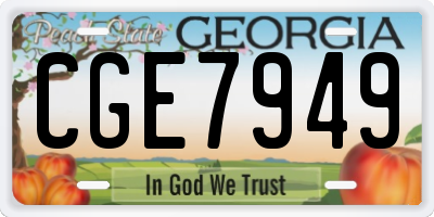 GA license plate CGE7949
