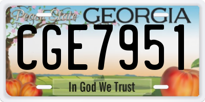 GA license plate CGE7951