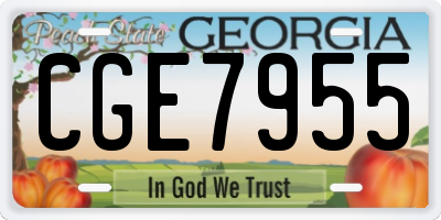 GA license plate CGE7955