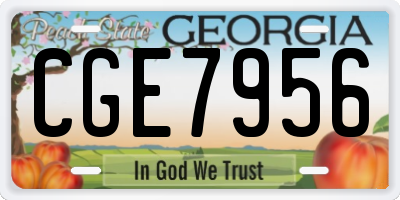 GA license plate CGE7956