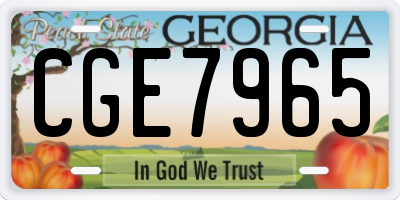 GA license plate CGE7965
