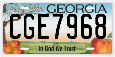 GA license plate CGE7968