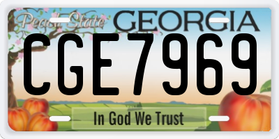 GA license plate CGE7969