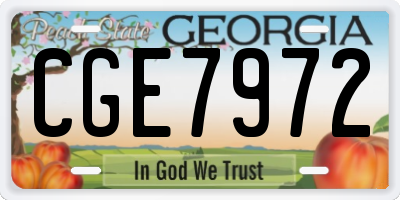 GA license plate CGE7972