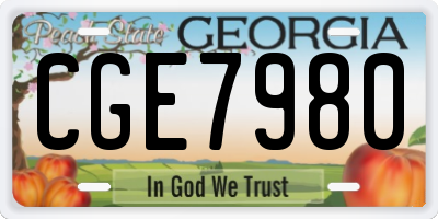 GA license plate CGE7980