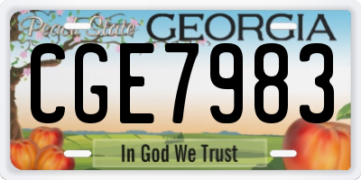 GA license plate CGE7983