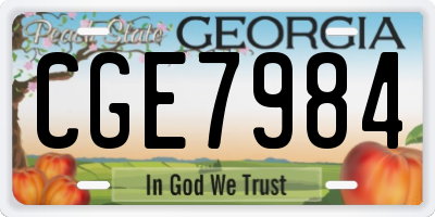 GA license plate CGE7984