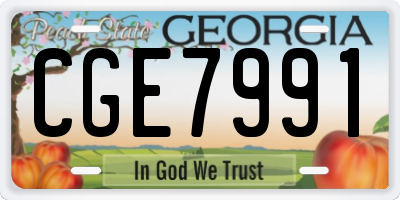GA license plate CGE7991