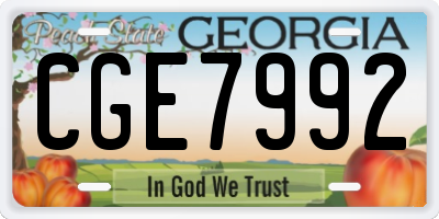 GA license plate CGE7992