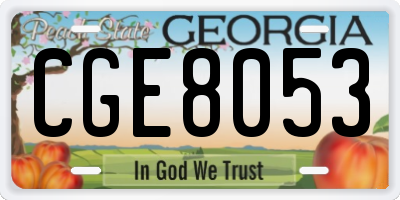 GA license plate CGE8053