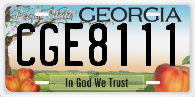 GA license plate CGE8111
