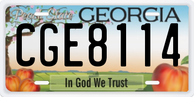 GA license plate CGE8114