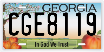 GA license plate CGE8119