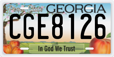 GA license plate CGE8126