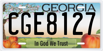 GA license plate CGE8127