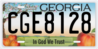 GA license plate CGE8128