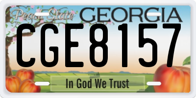 GA license plate CGE8157