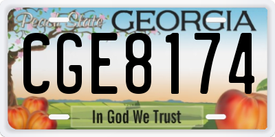 GA license plate CGE8174