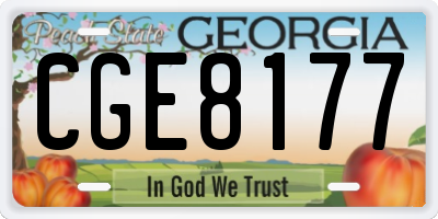 GA license plate CGE8177