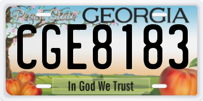 GA license plate CGE8183