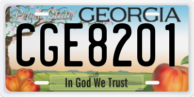 GA license plate CGE8201