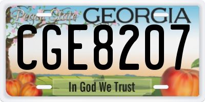 GA license plate CGE8207